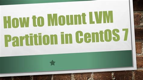 how to mount lvm.